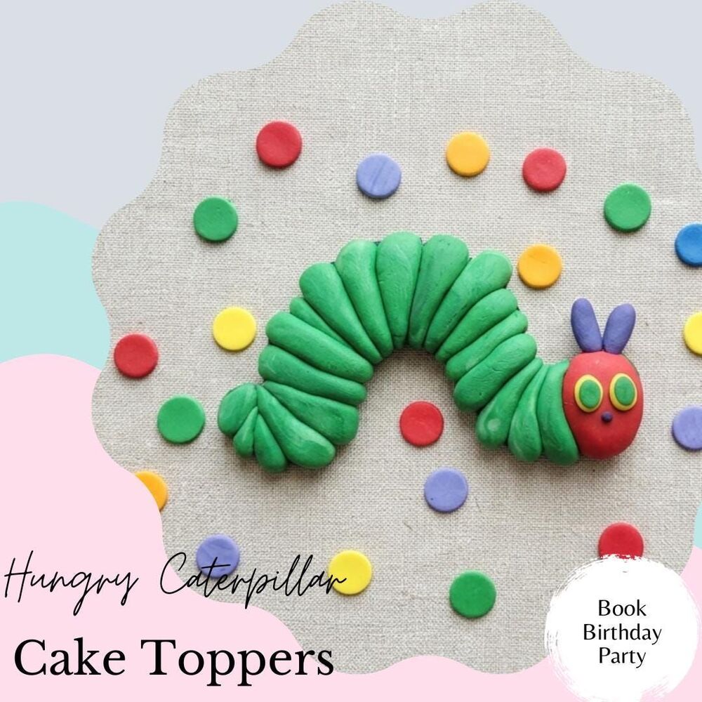 Very Hungry Caterpillar Fondant Cake Topper Set: Birthday, Baby Shower Decor
